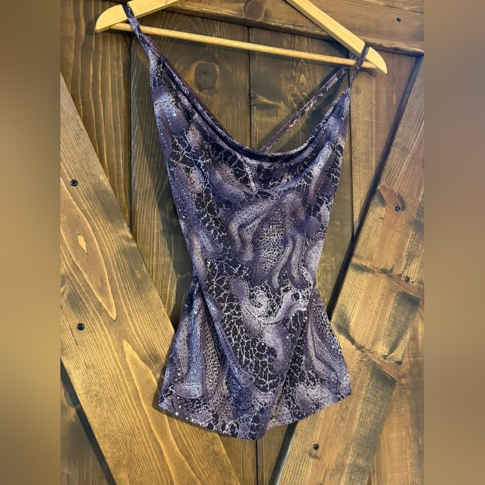 Vintage y2k Pulse Purple Patterned Camisole